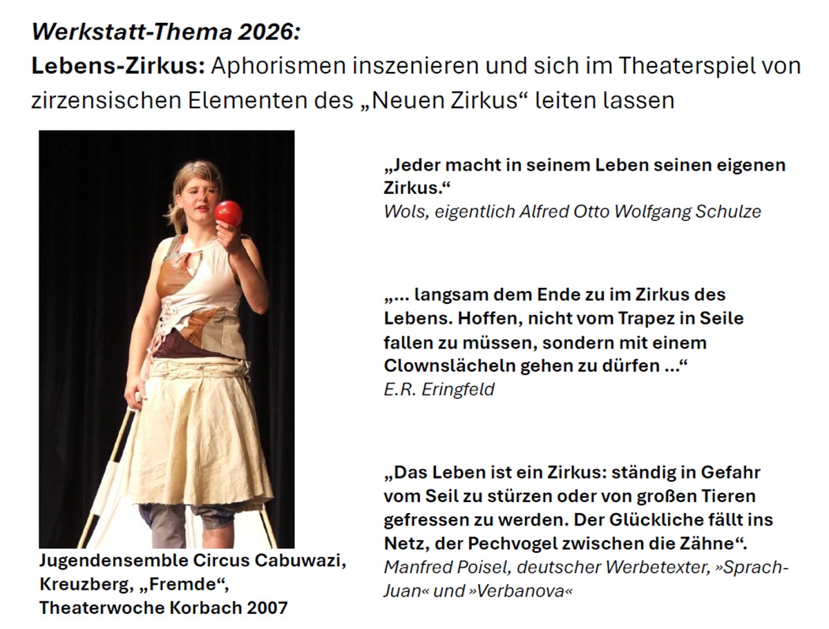 Fotomotiv zum Werkstatt-Thema 2026: Lebens-Zirkus